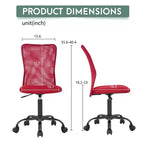 FDW Home Office Chair Mid Back Mesh Desk Chair Armless Computer Chair Rolling Swivel Chair with Lumbar Support