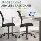 FDW Home Office Chair Mid Back Mesh Desk Chair Armless Computer Chair Rolling Swivel Chair with Lumbar Support