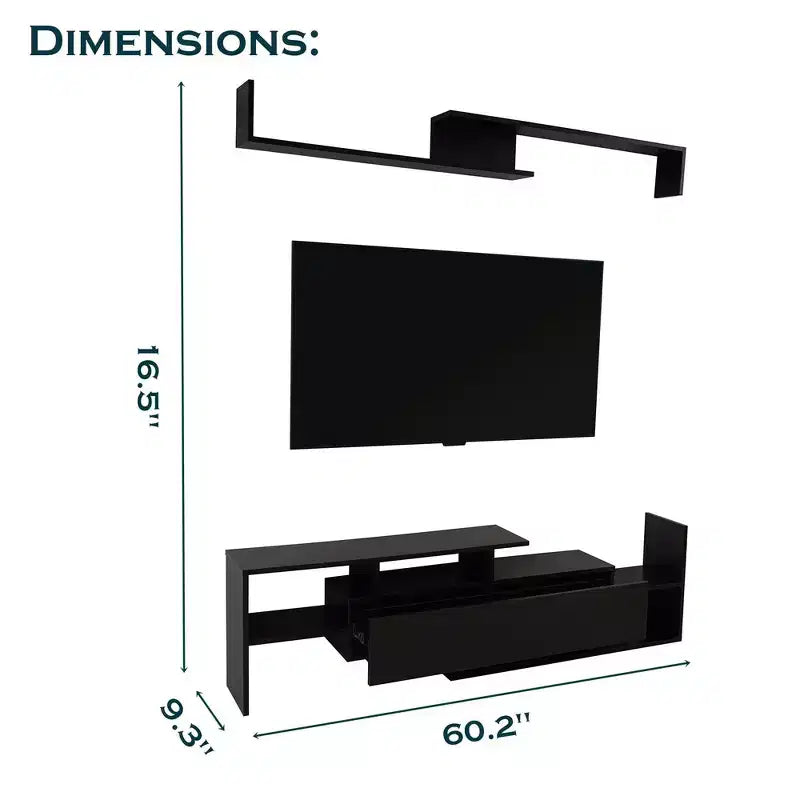 Mobile porta TV LeisureMod con ripiani e libreria in MDF, parte della collezione Surrey. Mobile da intrattenimento moderno per soggiorno, appartamento o ufficio