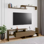 Mobile porta TV LeisureMod con ripiani e libreria in MDF, parte della collezione Surrey. Mobile da intrattenimento moderno per soggiorno, appartamento o ufficio