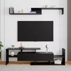 Mobile porta TV LeisureMod con ripiani e libreria in MDF, parte della collezione Surrey. Mobile da intrattenimento moderno per soggiorno, appartamento o ufficio