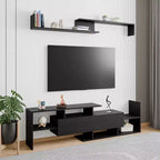 Mobile porta TV LeisureMod con ripiani e libreria in MDF, parte della collezione Surrey. Mobile da intrattenimento moderno per soggiorno, appartamento o ufficio
