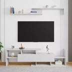 Mobile porta TV LeisureMod con ripiani e libreria in MDF, parte della collezione Surrey. Mobile da intrattenimento moderno per soggiorno, appartamento o ufficio