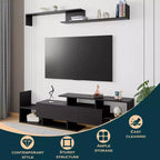 Mobile porta TV LeisureMod con ripiani e libreria in MDF, parte della collezione Surrey. Mobile da intrattenimento moderno per soggiorno, appartamento o ufficio