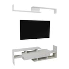 Mobile porta TV LeisureMod con ripiani e libreria in MDF, parte della collezione Surrey. Mobile da intrattenimento moderno per soggiorno, appartamento o ufficio