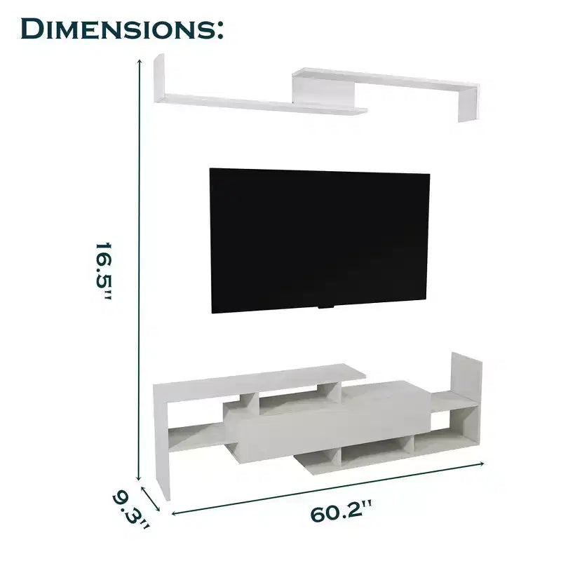Mobile porta TV LeisureMod con ripiani e libreria in MDF, parte della collezione Surrey. Mobile da intrattenimento moderno per soggiorno, appartamento o ufficio