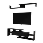 Mobile porta TV LeisureMod con ripiani e libreria in MDF, parte della collezione Surrey. Mobile da intrattenimento moderno per soggiorno, appartamento o ufficio