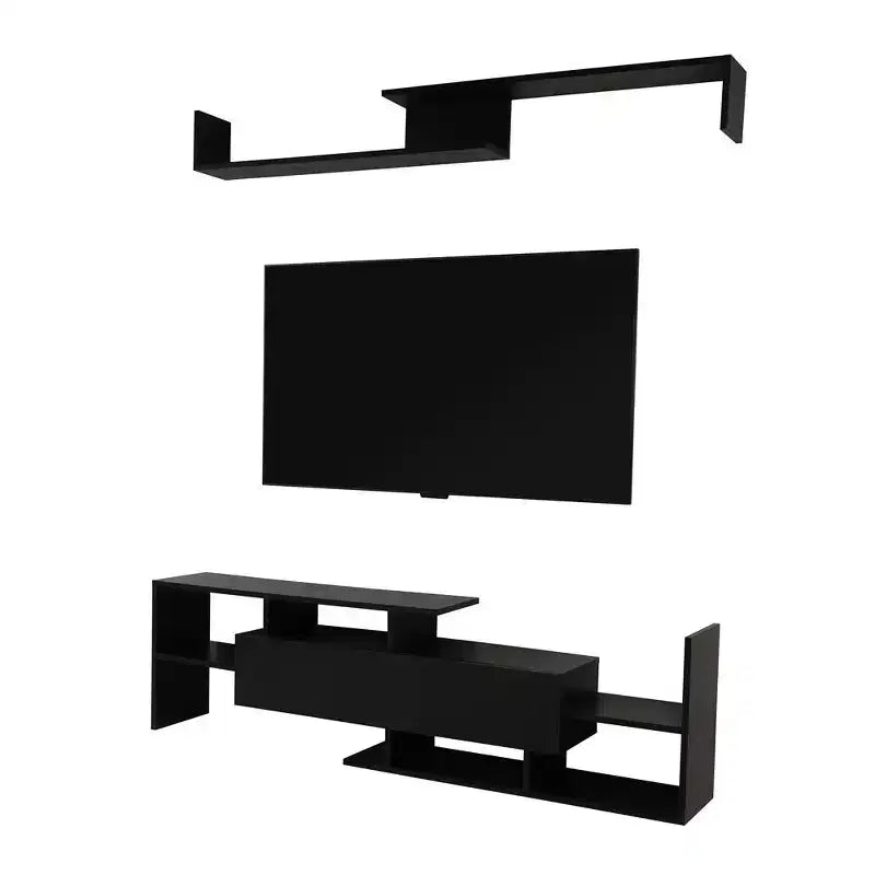 Mobile porta TV LeisureMod con ripiani e libreria in MDF, parte della collezione Surrey. Mobile da intrattenimento moderno per soggiorno, appartamento o ufficio