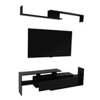 Mobile porta TV LeisureMod con ripiani e libreria in MDF, parte della collezione Surrey. Mobile da intrattenimento moderno per soggiorno, appartamento o ufficio