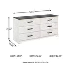 Signature Design by Ashley Shawburn Six Drawer Dresser, Two-Tone Whitewash and Rustic Gray, Modern Farmhouse