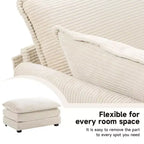 Hyleory Modern Corduroy Fabric Upholstered Accent Chair with Ottoman in