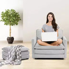 Hyleory Modern Corduroy Fabric Upholstered Accent Chair with Ottoman in