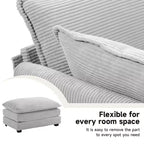 Hyleory Modern Corduroy Fabric Upholstered Accent Chair with Ottoman in