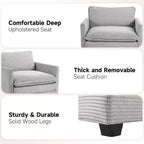 Hyleory Modern Corduroy Fabric Upholstered Accent Chair with Ottoman in