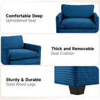 Hyleory Modern Corduroy Fabric Upholstered Accent Chair with Ottoman in