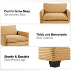 Hyleory Modern Corduroy Fabric Upholstered Accent Chair with Ottoman in