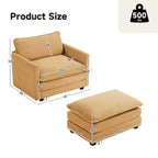 Hyleory Modern Corduroy Fabric Upholstered Accent Chair with Ottoman in