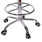 VECELO Round Rolling Stool, Easy Assembly PU Leather Height Adjustable Drafting Swivel Chair
