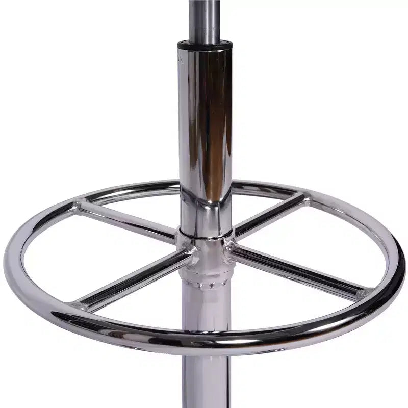 VECELO Round Rolling Stool, Easy Assembly PU Leather Height Adjustable Drafting Swivel Chair