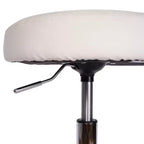 VECELO Round Rolling Stool, Easy Assembly PU Leather Height Adjustable Drafting Swivel Chair