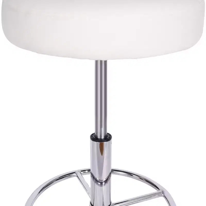 VECELO Round Rolling Stool, Easy Assembly PU Leather Height Adjustable Drafting Swivel Chair