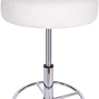 VECELO Round Rolling Stool, Easy Assembly PU Leather Height Adjustable Drafting Swivel Chair