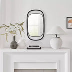 Sonya 29.6-inch Contemporary Rectangular Wall Mirror with Black Iron Frame
