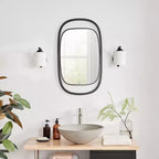 Sonya 29.6-inch Contemporary Rectangular Wall Mirror with Black Iron Frame