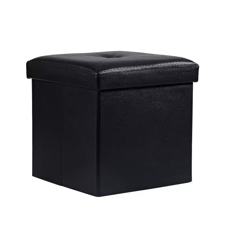 VECELO Folding Storage Ottoman Bench, Versatile Shoestool & Footstool, Bedroom Bench with Storage, Holds up to 660 lb