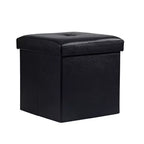 VECELO Folding Storage Ottoman Bench, Versatile Shoestool & Footstool, Bedroom Bench with Storage, Holds up to 660 lb