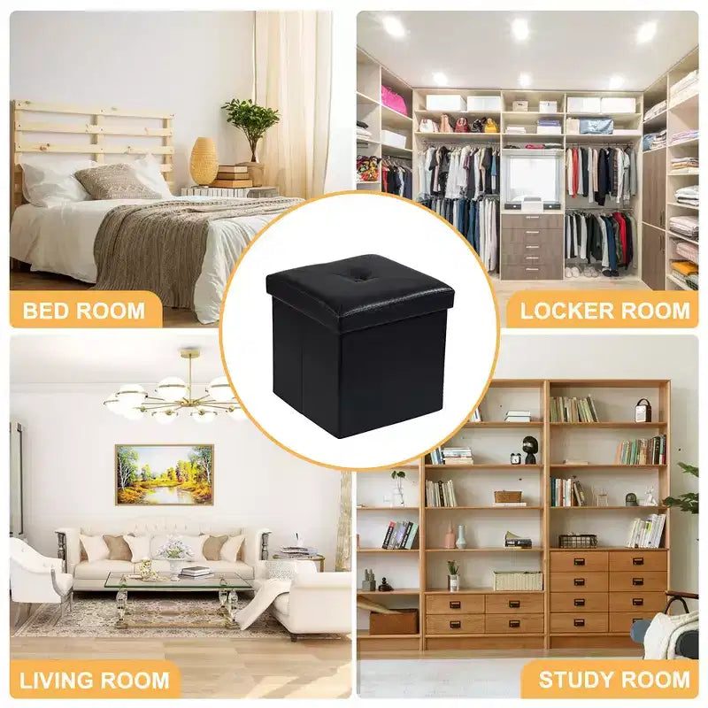 Panca contenitore pieghevole VECELO, versatile panca/poggiapiedi per camera da letto, capacità di carico fino a 300 kg