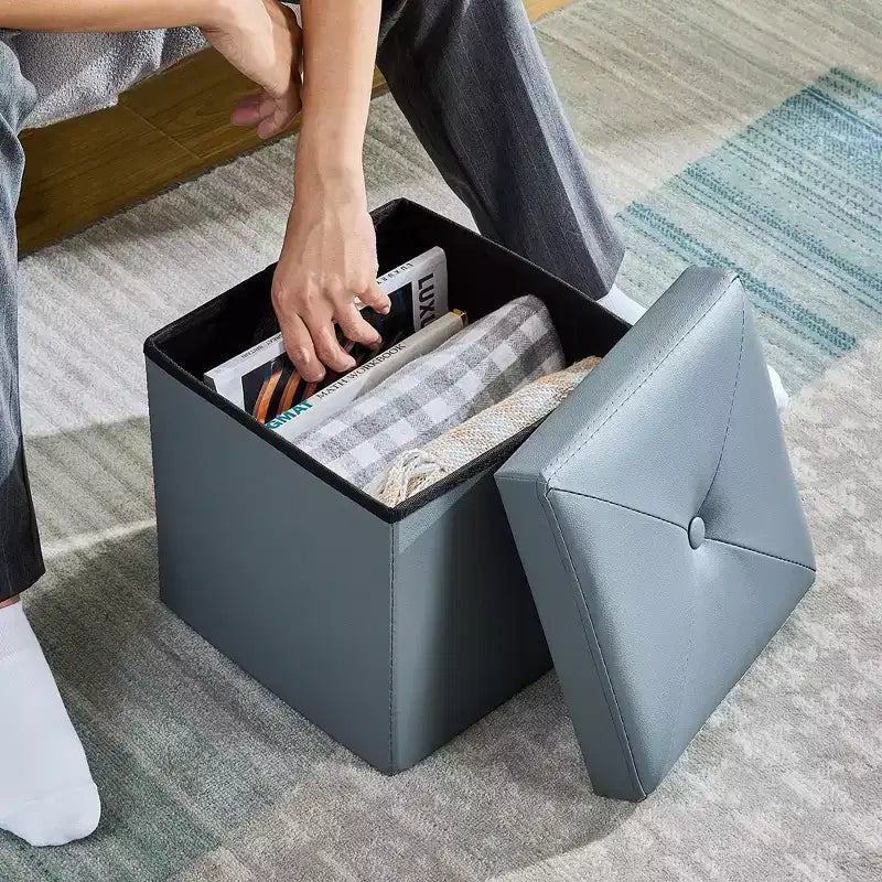 Panca contenitore pieghevole VECELO, versatile panca/poggiapiedi per camera da letto, capacità di carico fino a 300 kg