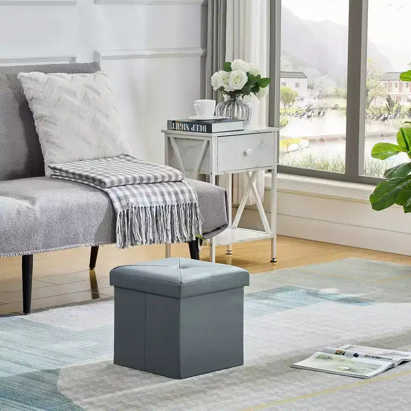 Panca contenitore pieghevole VECELO, versatile panca/poggiapiedi per camera da letto, capacità di carico fino a 300 kg