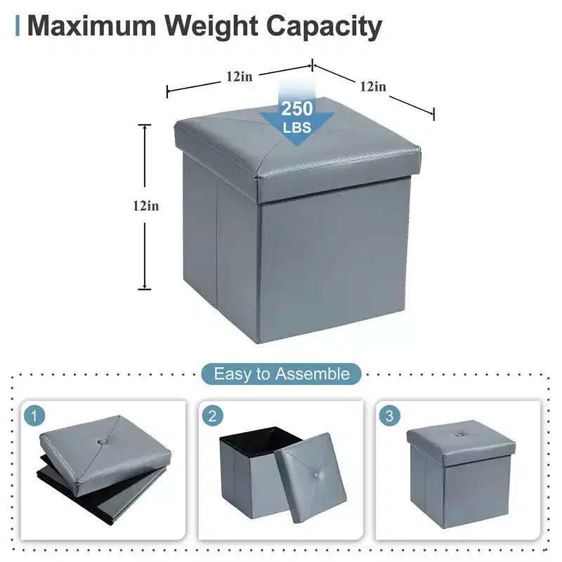 Panca contenitore pieghevole VECELO, versatile panca/poggiapiedi per camera da letto, capacità di carico fino a 300 kg