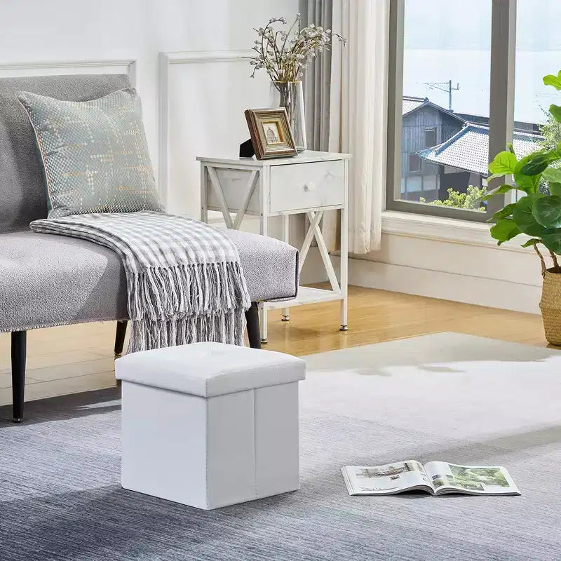 Panca contenitore pieghevole VECELO, versatile panca/poggiapiedi per camera da letto, capacità di carico fino a 300 kg