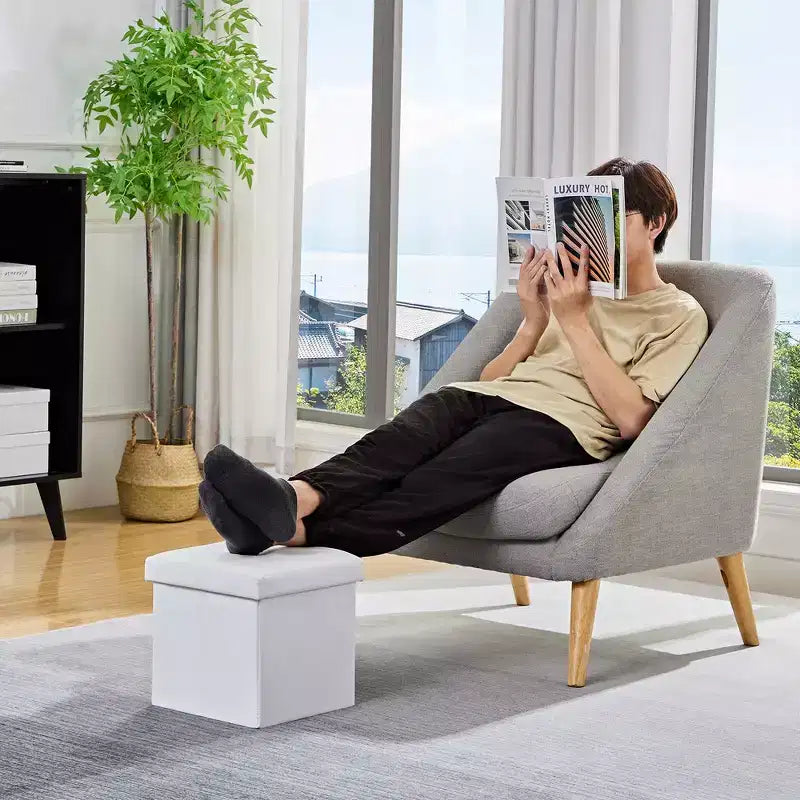 Panca contenitore pieghevole VECELO, versatile panca/poggiapiedi per camera da letto, capacità di carico fino a 300 kg