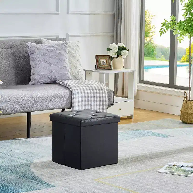 Panca contenitore pieghevole VECELO, versatile panca/poggiapiedi per camera da letto, capacità di carico fino a 300 kg