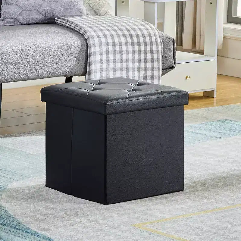 Panca contenitore pieghevole VECELO, versatile panca/poggiapiedi per camera da letto, capacità di carico fino a 300 kg