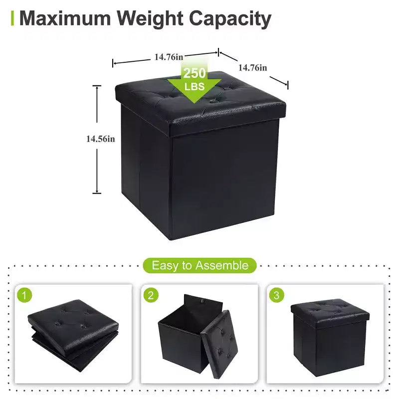 Panca contenitore pieghevole VECELO, versatile panca/poggiapiedi per camera da letto, capacità di carico fino a 300 kg