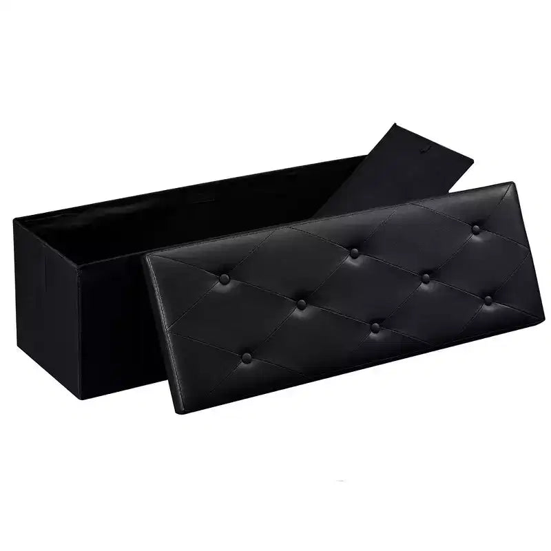 Panca contenitore pieghevole VECELO, versatile panca/poggiapiedi per camera da letto, capacità di carico fino a 300 kg