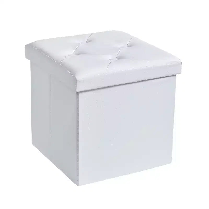 VECELO Folding Storage Ottoman Bench, Versatile Shoestool & Footstool, Bedroom Bench with Storage, Holds up to 660 lb