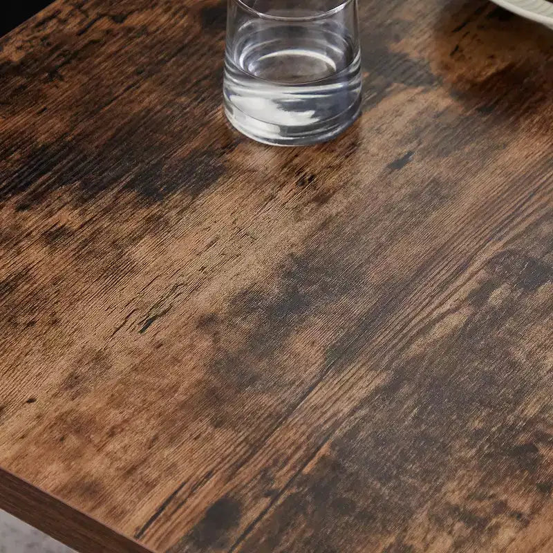 VECELO Rectangle Coffee Table for Living Room, Industrial Wood Look Accent Furniture, X-Shaped Design and Metal Frame, Rustic Brown