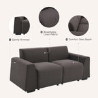 [VIDEO provided] [New] 71*35.5 Modern Linen Fabric Sofa,Stylish and Minimalist 2-3 Seat Couch,Easy to Install,Exquisite Lovesea