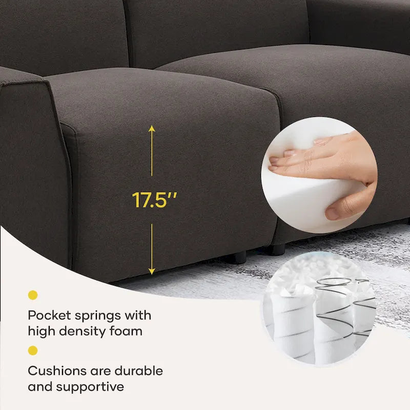 [VIDEO provided] [New] 71*35.5 Modern Linen Fabric Sofa,Stylish and Minimalist 2-3 Seat Couch,Easy to Install,Exquisite Lovesea