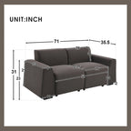 [VIDEO provided] [New] 71*35.5 Modern Linen Fabric Sofa,Stylish and Minimalist 2-3 Seat Couch,Easy to Install,Exquisite Lovesea
