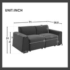 [VIDEO provided] [New] 71*35.5 Modern Linen Fabric Sofa,Stylish and Minimalist 2-3 Seat Couch,Easy to Install,Exquisite Lovesea