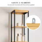 Evideco French Home Goods Cebu Elegant 13.4W x 11.13D x 68H Bamboo Linen Storage Tower - Contemporary Black Bathroom Tall Organizer