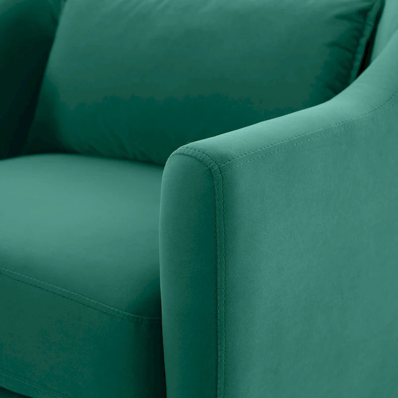 VANOMi 28.34 Accent Armchair, Velvet Barrel Chair with Solid Wood Legs