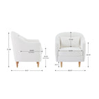 VANOMi 28.34 Accent Armchair, Velvet Barrel Chair with Solid Wood Legs