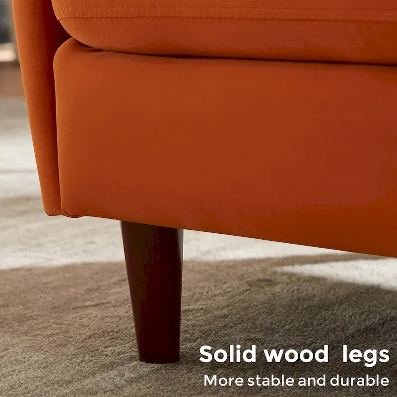 VANOMi 28.34 Accent Armchair, Velvet Barrel Chair with Solid Wood Legs